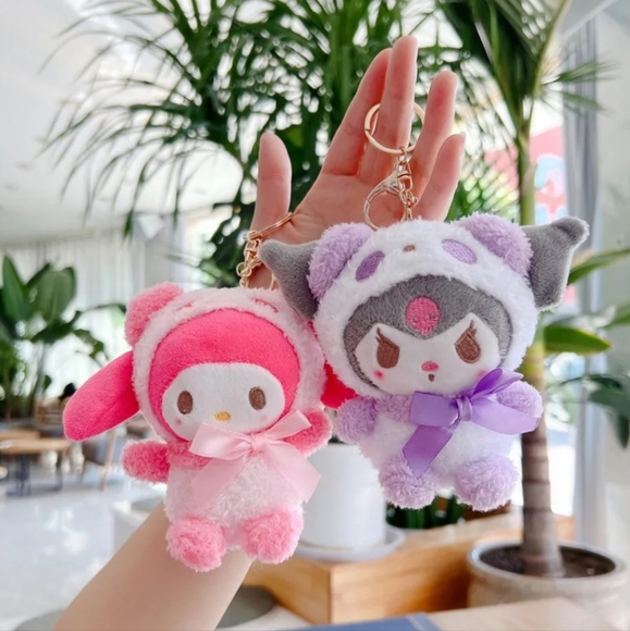 Kuromi and My Melody plush keychains - Picture 1 of 3